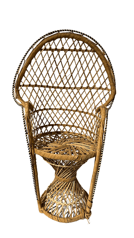Vintage Miniature Wicker Peacock Chair